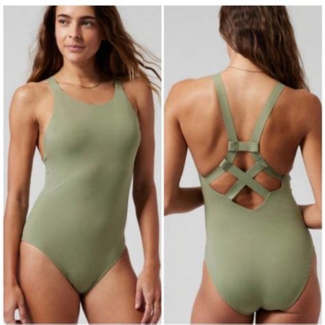 Athleta Swim Nwt Athleta Palm One Piece Strappy Back Swimsuit In