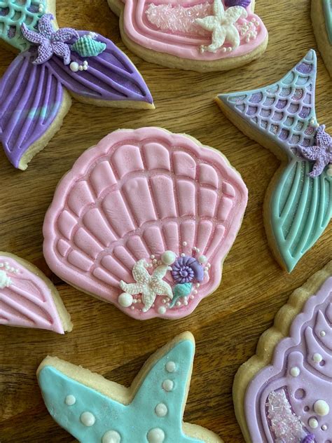 Under The Sea Cookies Mermaid Beach And Seashell Sugar Etsy