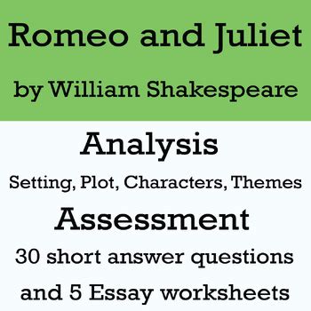 Romeo And Juliet Analysis Comprehension Questions Essay Worksheets