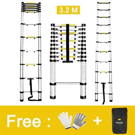 Finether 3 2M Échelle Télescopique en Aluminium Certifiée EN131 11