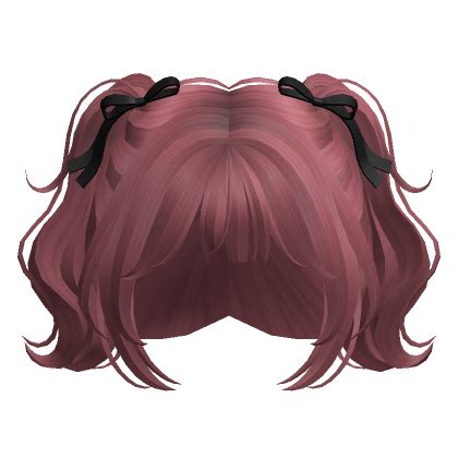 Wavy Pigtails With Ribbons Dark Pink Roblox Item Rolimon S