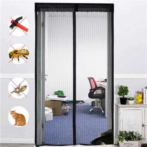 EXTSUD Magnetic Fly Insect Screen Door Polyester Magnetic Curtain Magic