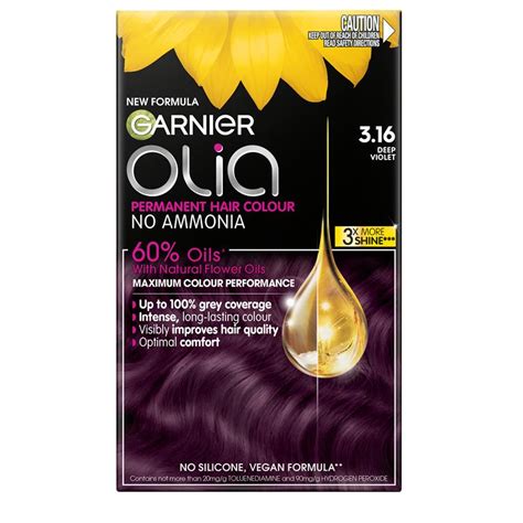 Buy Garnier Olia 3 16 Deep Violet Permanent Hair Colour No Ammonia 60