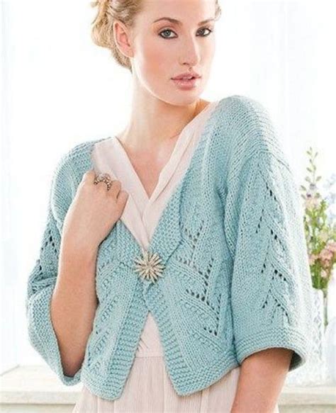 Free Knitting Pattern For Hint Of Lace Cardigan Cropped Cardi With