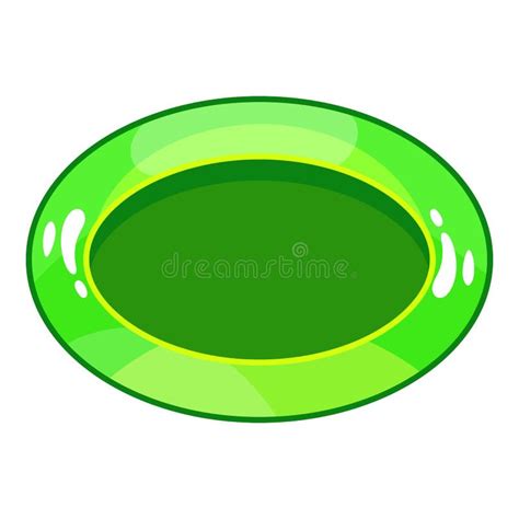 Green Button With Check Mark Icon Cartoon Style Stock Illustration