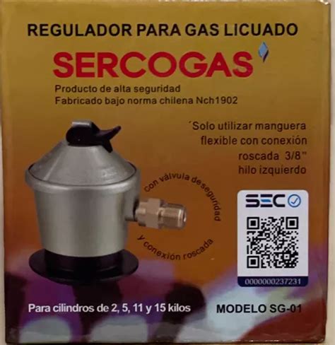 Regulador De Gas Licuado Certificado Sec Cuotas sin interés