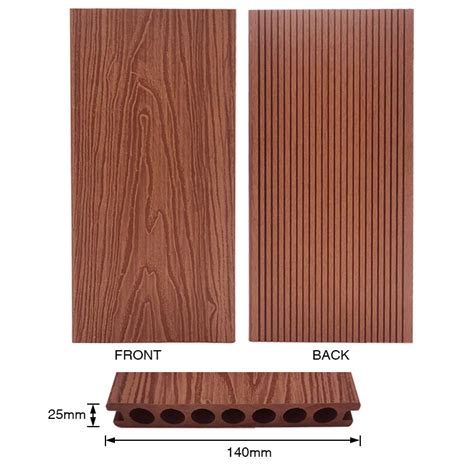 Tercel 140 25mm Long Lifespan 100 Recycled Woodgrain WPC Decking