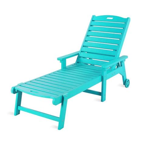 Lue Bona Helen Aruba Blue Recycled Plastic Polywood Outdoor Reclining