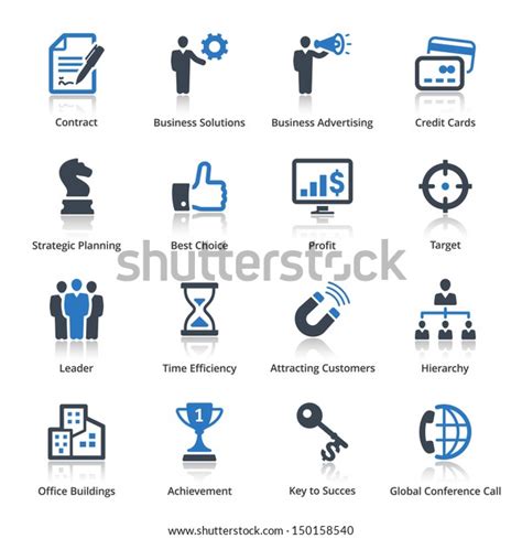 Business Icons Set 2 Blue Series Stock Vector (Royalty Free) 150158540