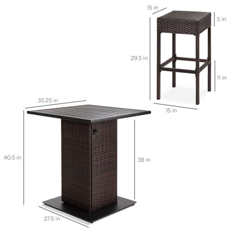 Best Choice Products 5 Piece Patio Wicker Bar Set W Built In Bottle