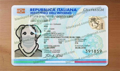 Italy Id Card Template New V1 - Blank PSD
