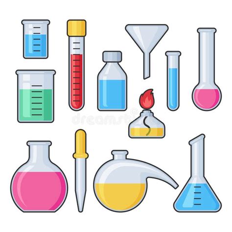 Sistema Del Vector Del Tubo Y Del Frasco De Vidrio Del Prueba De