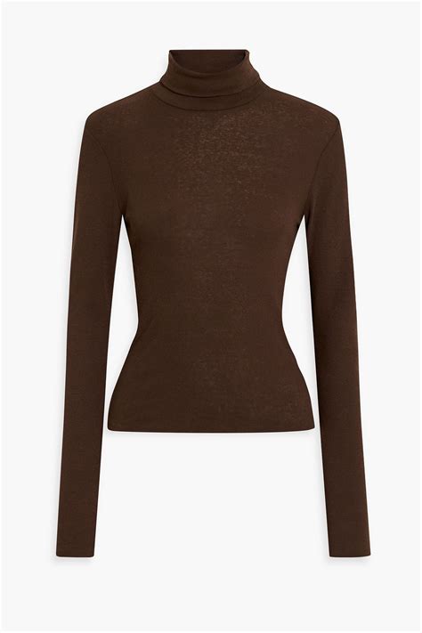 Re Done Ribbed Cotton Jersey Turtleneck Top The Outnet