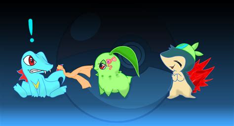 Totodile, Chikorita, Cyndaquil by Wildportal on Newgrounds