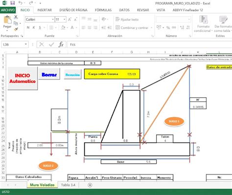 IngenierÍa Civil Procivilnet Plantilla Excel Para DiseÑo De Muro De ContenciÓn En Voladizo Xls