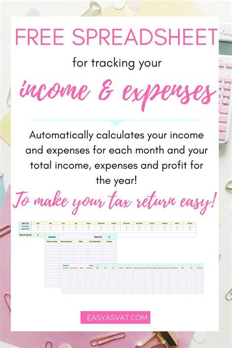 Free Small Business Income and Expenses Excel Spreadsheet Tracker