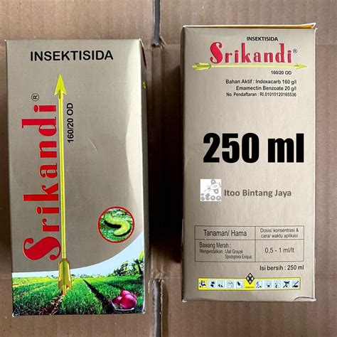 Jual Insektisida Kontak SRIKANDI Indoxacarb Emamectin 160 20 OD 250 ML