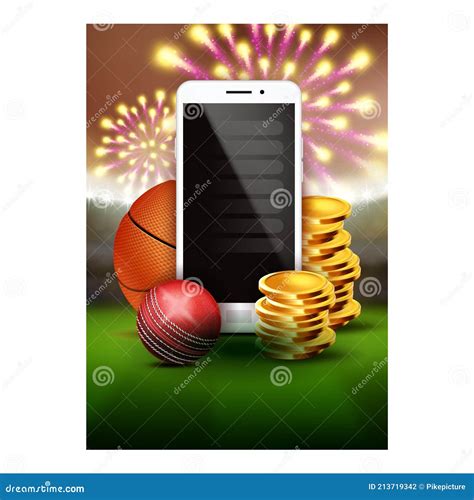 Sport Betting Online Mobile Phone With Soccer Field On Screen And