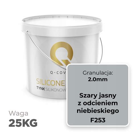 TYNK SILIKONOWY SZARY JASNY Z ODCIENIEM NIEBIESKIEGO 25KG GRANULACJA 2