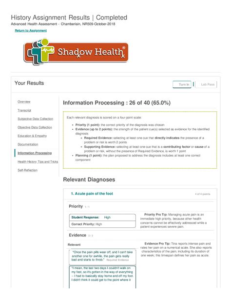 Chamberlain College of Nursing - NR 509 Information Processing