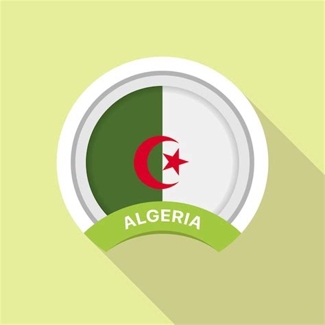 Premium Vector Algeria Flag Circle On Gray Background