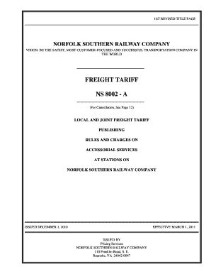 Fillable Online Local And Joint Freight Tariff Fax Email Print Pdffiller