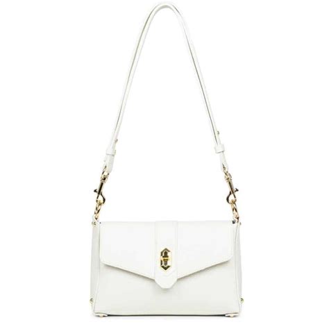 Lancaster Foulonné Double Sac Trotteur A Rabat 470 53 Blanc In Nude