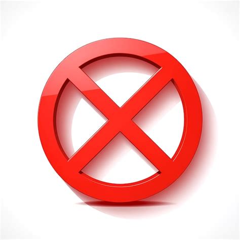 Red Prohibited Sign No Icon Warning Or Stop Symbol Safety Danger 3d Illustration Premium Ai