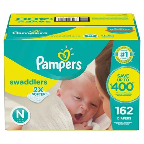 Pampers Swaddlers Diapers Wetness Indicator Newborn 162 Count - Walmart.com