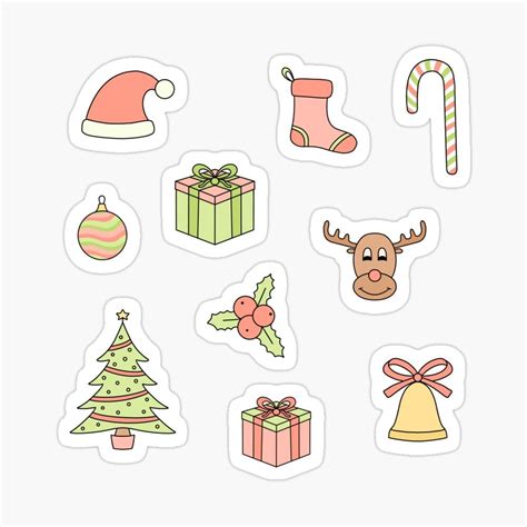 Cute Xmas Pack Sticker For Sale By Pastel Paletted Christmas