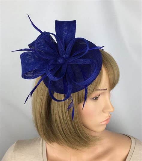 Royal Blue Fascinator Cobalt Blue Wedding Fascinator For Etsy Blue Fascinator Royal Blue