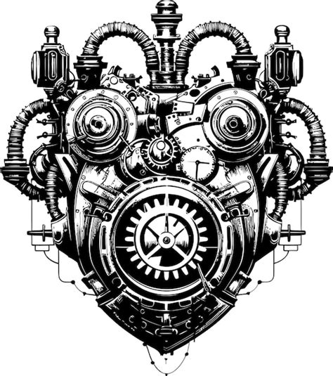 Clockwork Compassion Gear Heart Vector Steam Fueled Passion Machanical ...