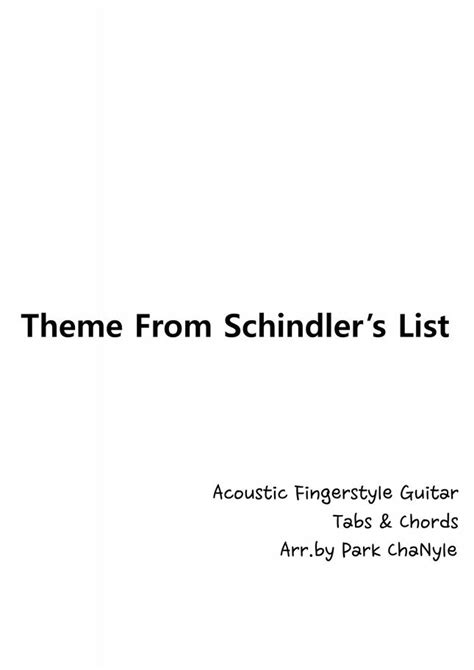 John Williams Theme From Schindlers List Acoustic Fingerstyle