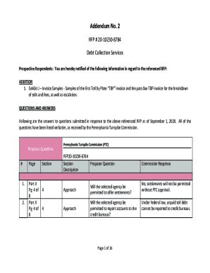 Fillable Online Addendum No To Request For Proposals Rfp