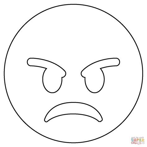 Angry Face Emoji coloring page | Free Printable Coloring Pages