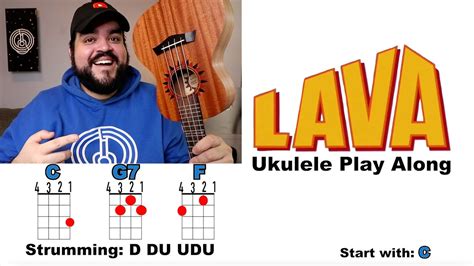 Lava Disney Pixar Ukulele Play Along With Chords And Lyrics Youtube