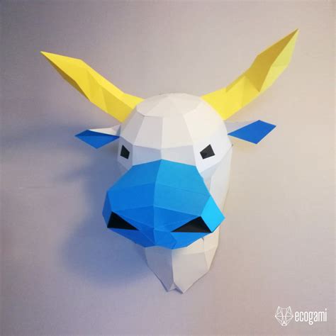 Cow Papercraft Sculpture Printable D Puzzle Papercraft Pdf Template To