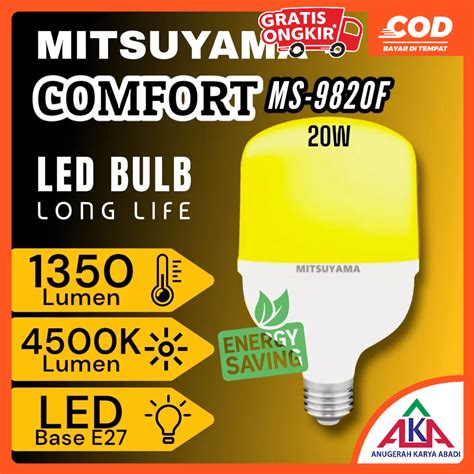 Jual Bohlam Lampu LED MITSUYAMA Comfort Series 5 20 Watt Warm White