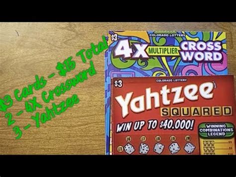 15 Of 3 Colorado Scratch Off Tickets 2 4X Crossword And 3 Yahtzee