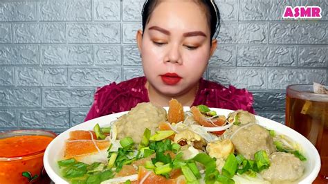 Bakso Urat Kikil Sapi Sambal Pedas Mangkok Pake Bihun Mukbang Youtube