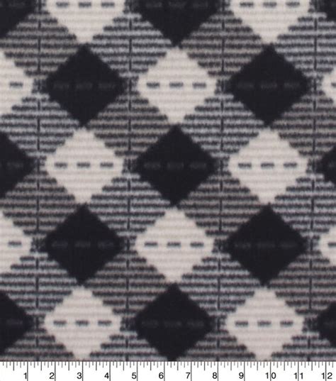 Black And White Check Bias Plaid Blizzard Fleece Fabric Joann