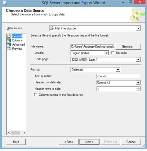 Importing Csv File Into Sql Server Using Ssis