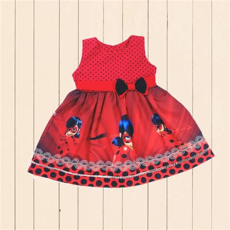 Vestido Tem Tico Ladybug Festa Anivers Rio Juvenil Elo