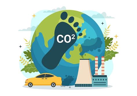 Ilustração De Dióxido De Carbono Ou Co2 Para Salvar O Planeta Terra Das Mudanças Climáticas Como