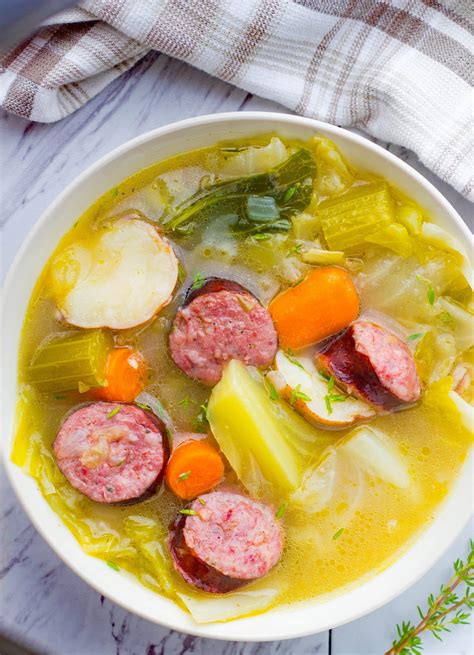 Hearty Cabbage Soup With Sausage And Potatoes No Plate Like Home