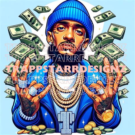 Nipsey Hussle Digital Art Print Inspirational Money Bundle Hip Hop