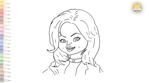 Bride Of Chucky Drawing Videos Chucky Drawing Tutorials How To Draw Bride Of Chucky Step By