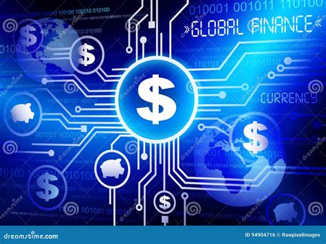 Global Finance Dollar Currency System Chart Stock Illustration