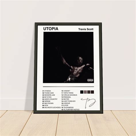 Travis Scott Poster Utopia Album Cover Framed Poster High Quality Gift