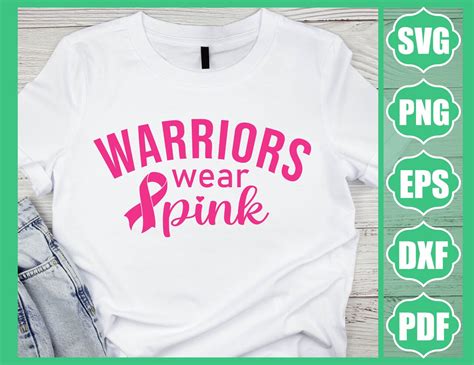 Warriors Wear Pink Svg Breast Cancer Awareness Svg Dxf Etsy